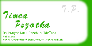 timea pszotka business card